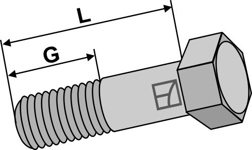 Sechskantschraube mit Feingewinde - M12x1,25X75 - 8.8