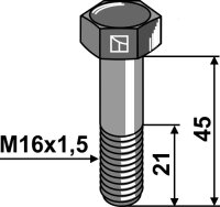 Sechskantschraube mit Feingewinde - M16x1,5x45 - 12.9