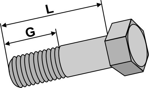 Sechskantschraube mit Feingewinde - M20x1,5X70 - 10.9