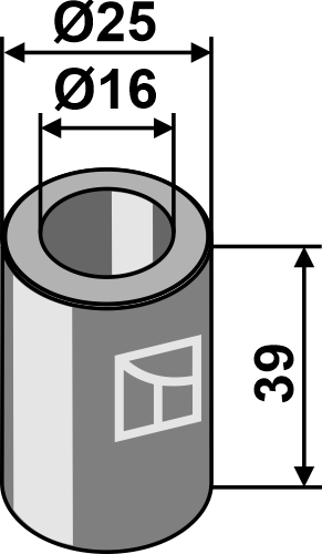 Buchse Ø25x16xØ39