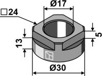 Buchse Ø30x18xØ17