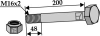 Schraube mit Sicherungsmutter - M16 x 2 - 8.8