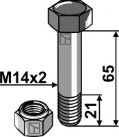 Schraube mit Sicherungsmutter - M14x2 - 10.9