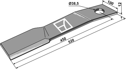 Mähermesser 520mm - links