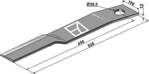 Mähermesser 520mm - rechts