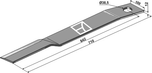 Mähermesser 710mm - rechts