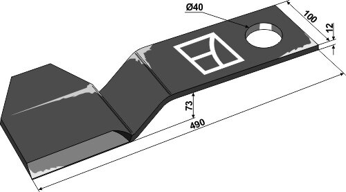 Mähermesser 490mm - links